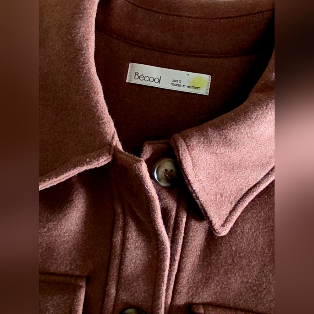 Becool Brown Button Up Jacket Small - image 3